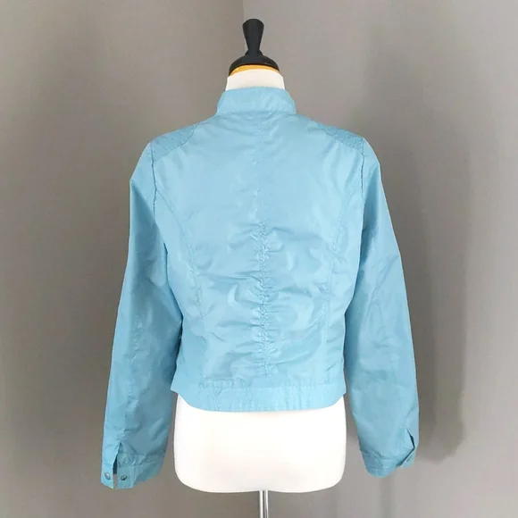 Forever 21 Blue Zip up Nylon Jacket with Mesh Lining Sz L Juniors - Picture 5 of 8